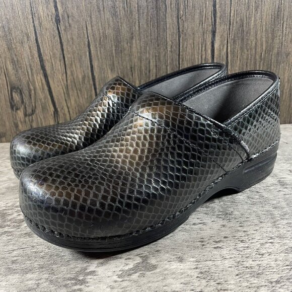 Dansko Clogs Gray Pro XP Professional Charcoal Anaconda Women’s EU 40 US 9.5-10 - Picture 2 of 8